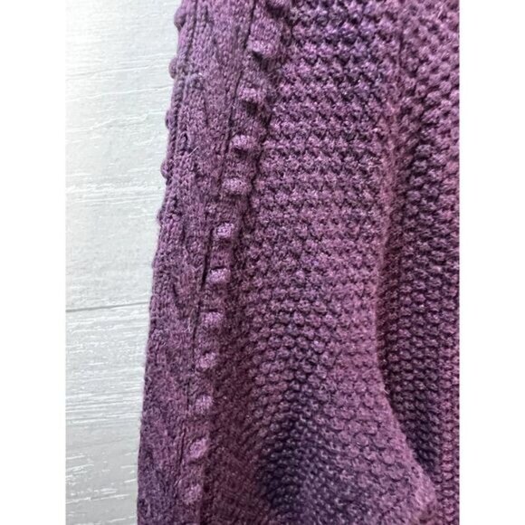LOFT Cable‎ Knit Tunic Sweater Purple Medium - Picture 5 of 5